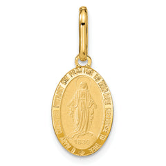 14k Polished and Matte Oval Miraculous Medal