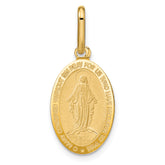 14k Polished and Matte Oval Miraculous Medal