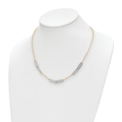 14k Two-tone Polished w/1in ext. Necklace