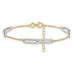 14k Two-tone Polished w/1in ext. Bracelet
