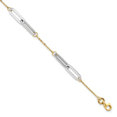 14k Two-tone Polished w/1in ext. Bracelet