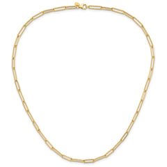 14K Polished and Textured Paperclip Link Necklace