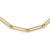 14K Polished Hollow Paperclip Link Necklace