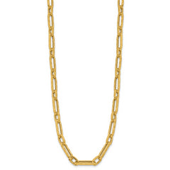 14K Polished and Textured Fancy Link Necklace
