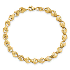 14K Diamond-cut Fancy Link Bracelet