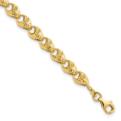 14K Diamond-cut Fancy Link Bracelet