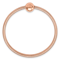 14K w/Rose Gold-plating Polished with Bead Stretch Bracelet