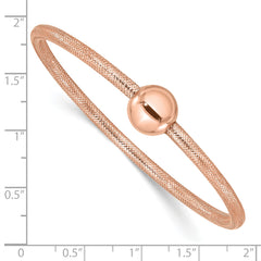 14K w/Rose Gold-plating Polished with Bead Stretch Bracelet