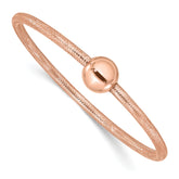 14K w/Rose Gold-plating Polished with Bead Stretch Bracelet