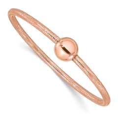 14K w/Rose Gold-plating Polished with Bead Stretch Bracelet