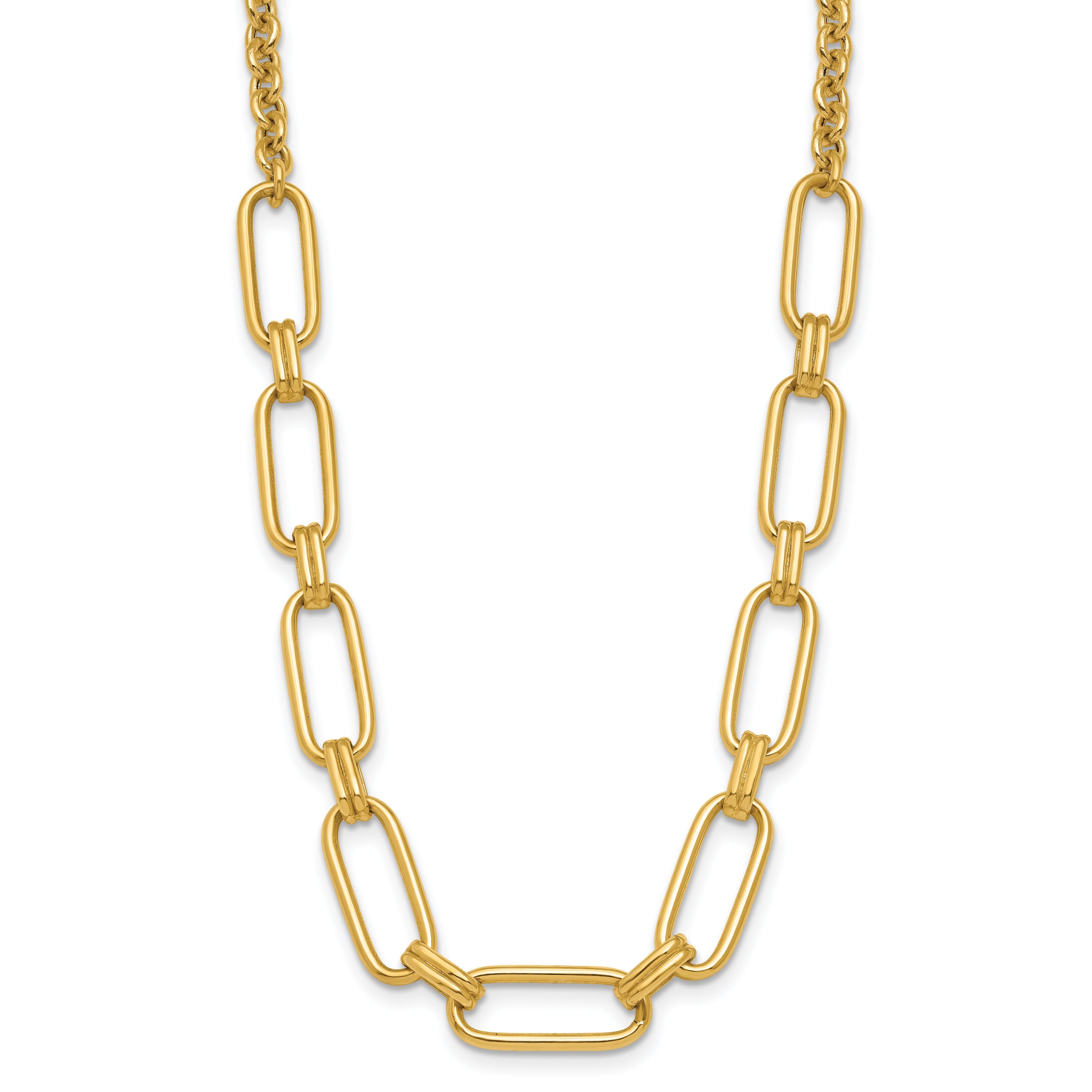 14K Polished Fancy Link Necklace