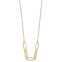 14K Polished Fancy Link 16.5in with 1in. Ext Necklace