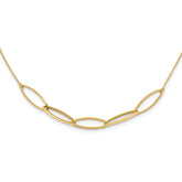 14K Polished Fancy Link 16.5in with 1in. Ext Necklace