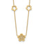 14K Polished and Filigree Flower Stations with 1in. ext. Necklace