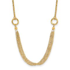 14K Diamond-cut Multi-strand Accent with 1in. ext. Necklace