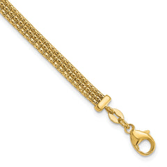 14K with Diamond-cut Accent and 1in. ext. Woven Bracelet