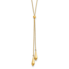 14K Polished Adjustable Y Drop Necklace