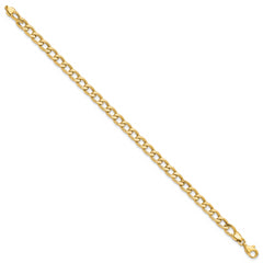 14K Polished and Textured Link Bracelet