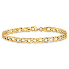 14K Polished and Textured Link Bracelet