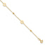 14K Polished and D/C Beads 9in Plus 1in ext. Anklet