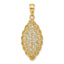Fashion Pendant in 14K Two-Tone Gold, 38mm Diamond-Cut - Sophia Jewelers