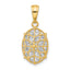 Filigree Cluster Pendant in 14K Yellow Gold, 27mm Diamond-Cut - Sophia Jewelers