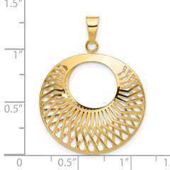 14K Polished Hollow Fancy Pendant