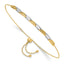 Fancy Link Chain Bracelet in 14K Two-Tone Gold, 1mm Adjustable - Sophia Jewelers