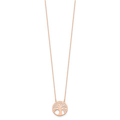 14K Rose Gold Polished Tree of Life Necklace