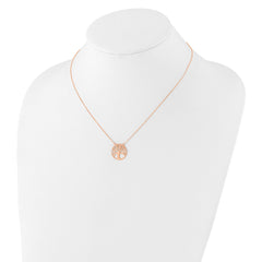 14K Rose Gold Polished Tree of Life Necklace