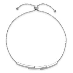 14K White Gold Polished Bar Adjustable Bracelet