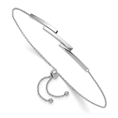 14K White Gold Polished Bar Adjustable Bracelet