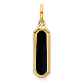 14K with Black Enamel Polished Pendant
