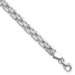 14K White Gold Polished Fancy Link Bracelet