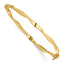 14K Polished and Brushed Twisted Hinged Bangle
