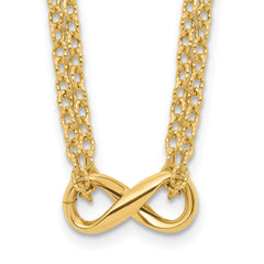 14K Polished 2-Strand Infinity Necklace