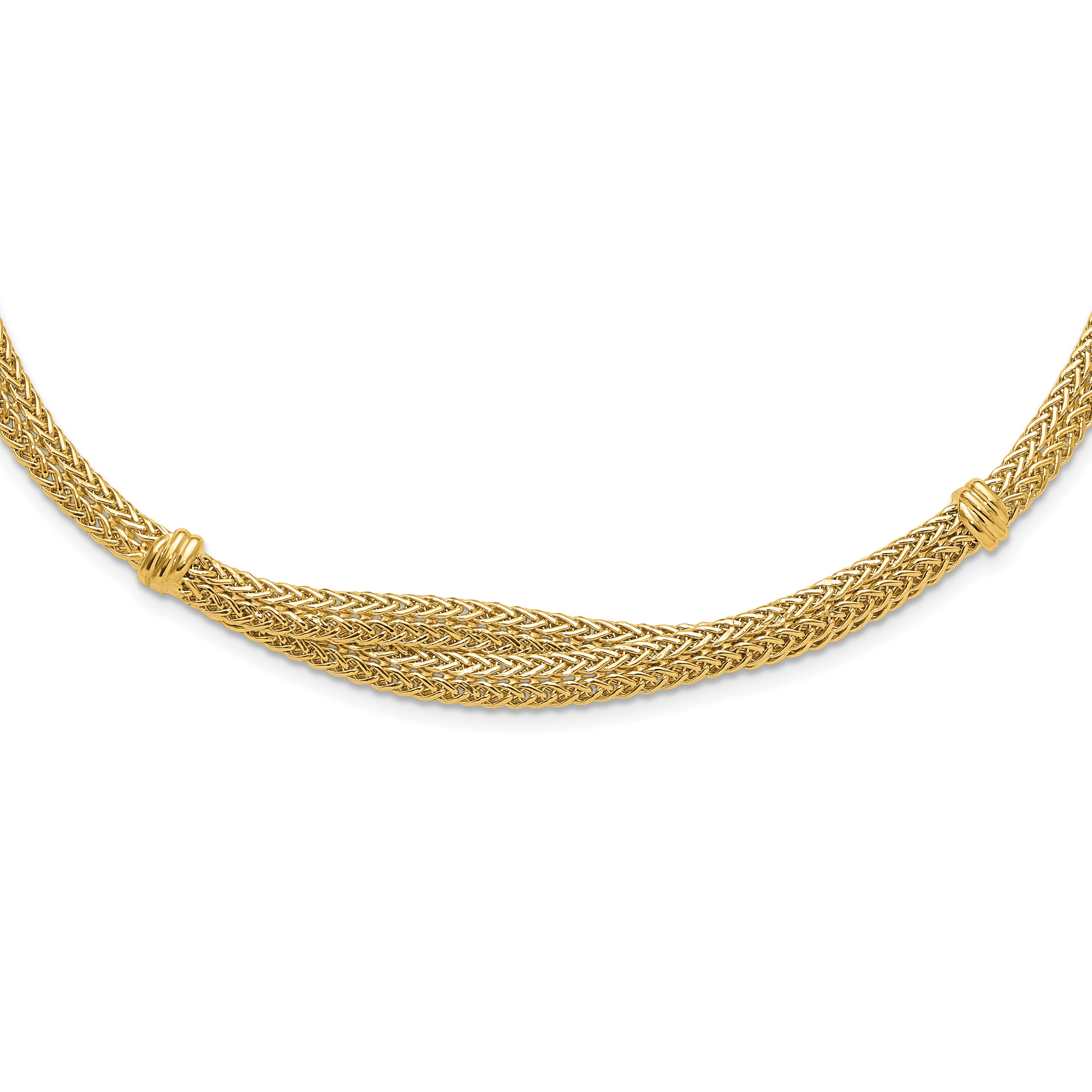 14K Polished and Textured Fancy Necklace