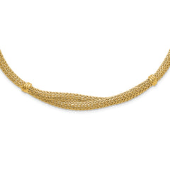 14K Polished and Textured Fancy Necklace