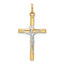 14K Two-tone Polished Crucifix Pendant