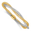 14K w/Rhodium Mesh Twist Slip-on Stretch Bracelet