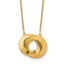 Double Circle Necklace in 14K Yellow Gold, Brushed & Satin, 16 Inch - Sophia Jewelers
