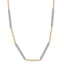14K Two-tone Polished 6 Bar Stations w/1.5in ext. Necklace