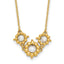 14k Polished FWC Pearl Flower 16in With 2 Inch Extention. Necklace
