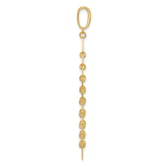14K Polished and Dia-cut Fancy Dangle Pendant