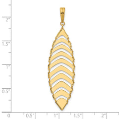 14K Polished and Dia-cut Fancy Dangle Pendant