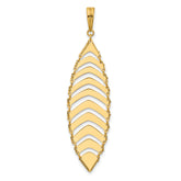 14K Polished and Dia-cut Fancy Dangle Pendant
