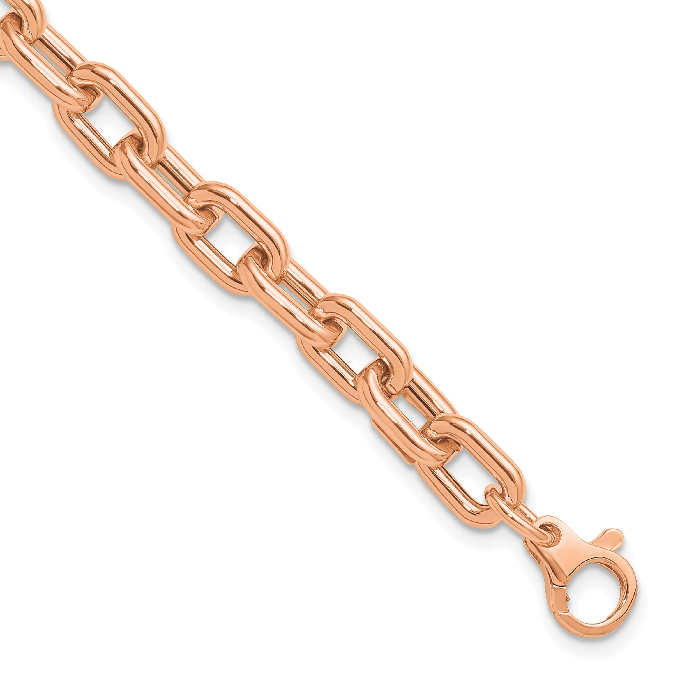 14K Rose Gold Polished Fancy Link Bracelet