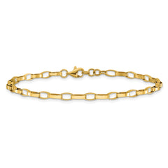 14K Polished Fancy Link with .5in ext. Bracelet