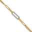14K Two-tone Polished and Diamond-cut Fancy Link Bracelet