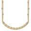 14K Two-tone Polished/Satin/Dia-cut Bar With 2 Inch Extention. Necklace